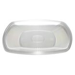Lot de 6 assiettes carrées plastique transparent à bord arrondi 18,5x18,5 cm