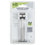 Support long extensible pour tringle gris m&eacute;tal