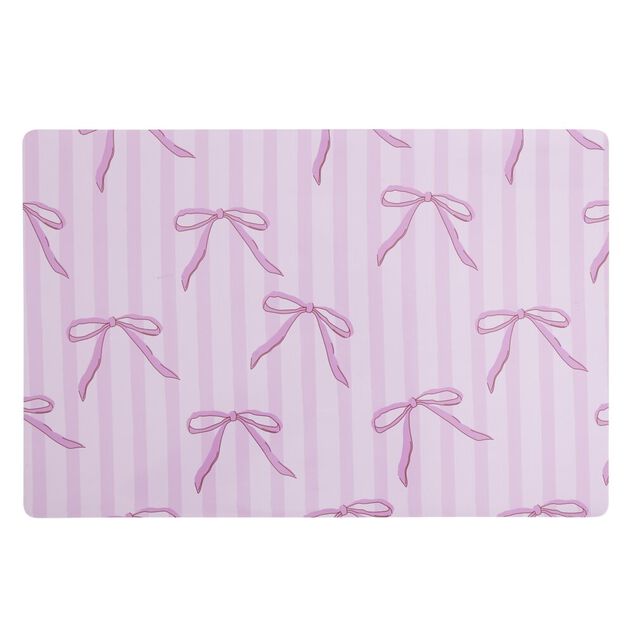 Set de table plastique d&eacute;cor noeud rose 30x45cm (2 mod&egrave;les)