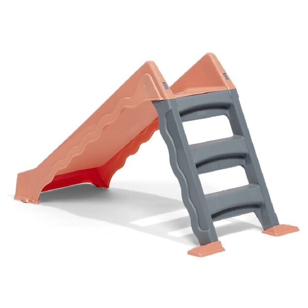 Toboggan enfant 3 marches corail 126x59xH71cm