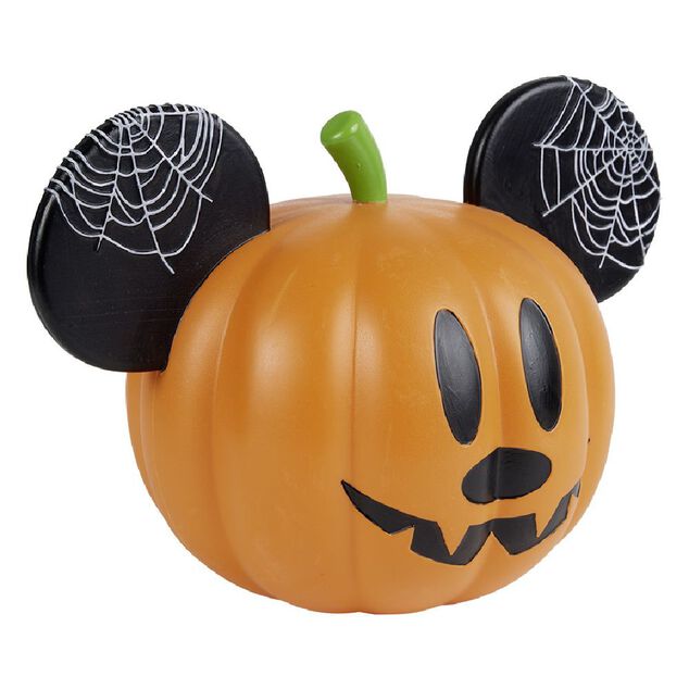 Citrouille Disney Mickey &agrave; LED orange et noir L30xH18cm - grand mod&egrave;le