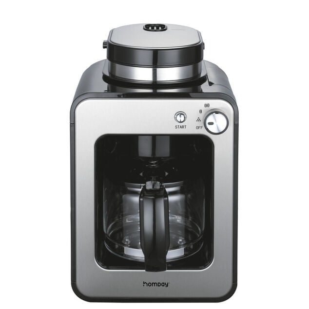 Cafeti&egrave;re filtre 0,6L acier avec broyeur de caf&eacute; 600W