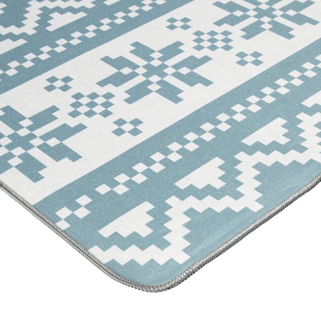 Tapis de cuisine motif flocon de neige gris 55x150cm