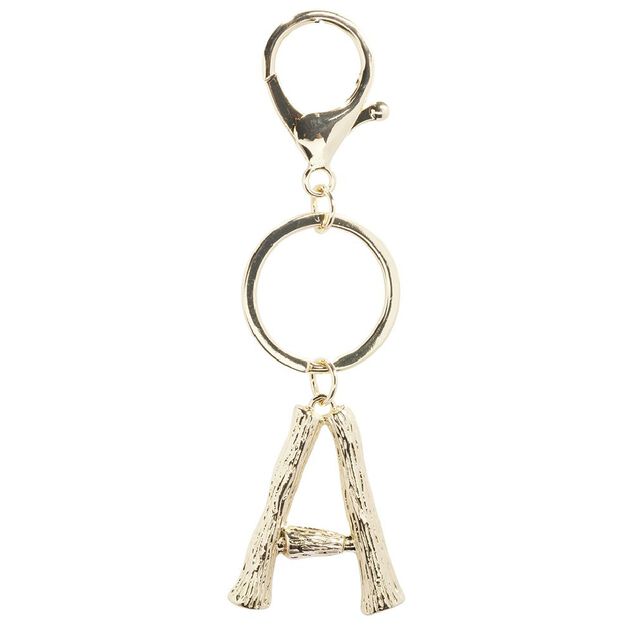 Porte cl&eacute; lettre alphabet dor&eacute;e
