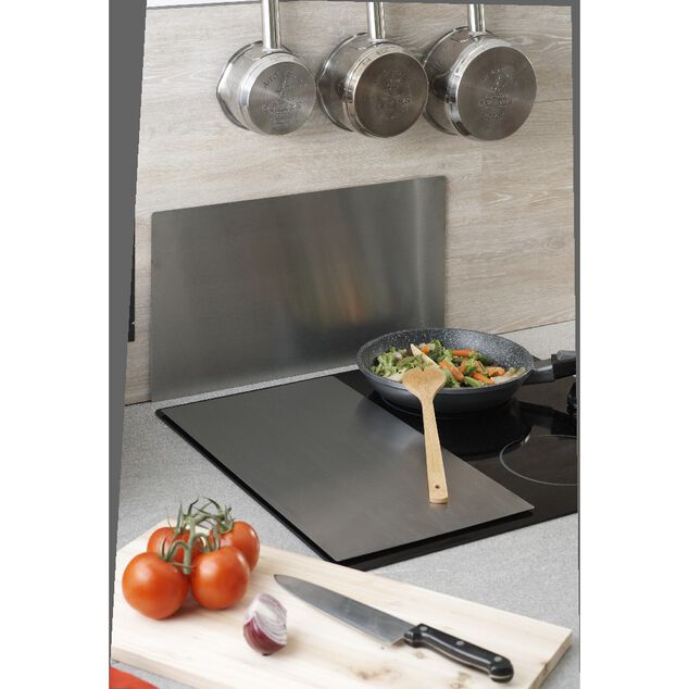 Cr&eacute;dence inox dim. 48.5x27 cm - Lot de 2