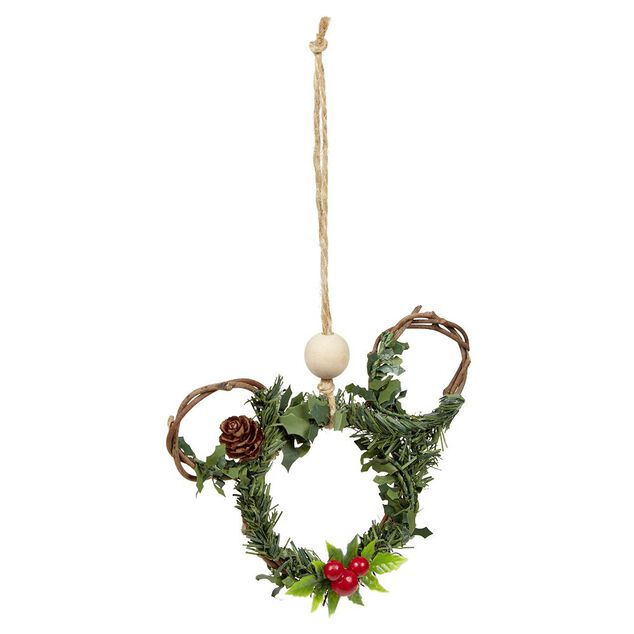Couronne Disney Mickey &agrave; suspendre No&euml;l &Oslash;10 cm