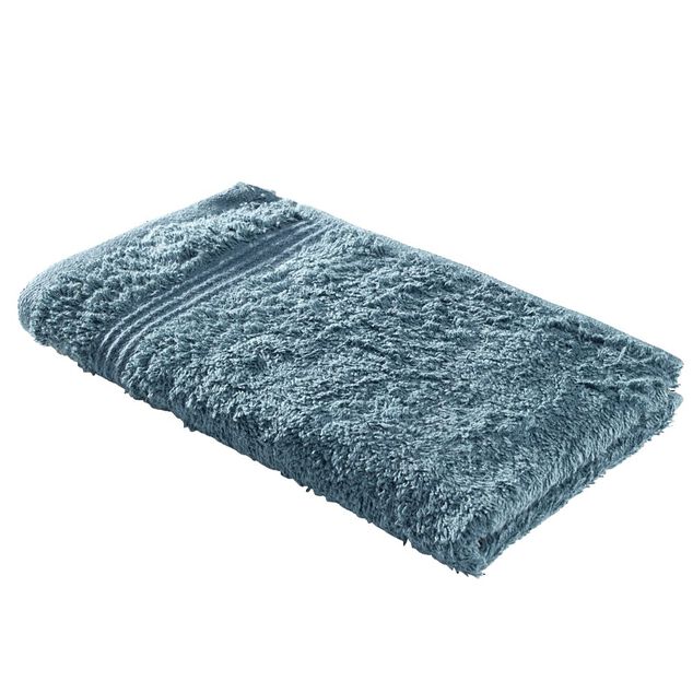Serviette invité 30x50cm coton bleu paon