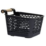 Mini panière en plastique avec poignée bois