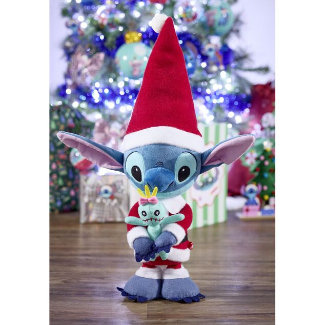 D&eacute;coration de No&euml;l &agrave; poser Disney Stitch jambes extensibles 42x17xH73cm