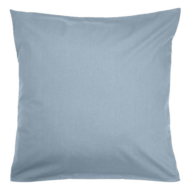 Taie d'oreiller 63x63cm 100% coton finition droite bleu chin&eacute;