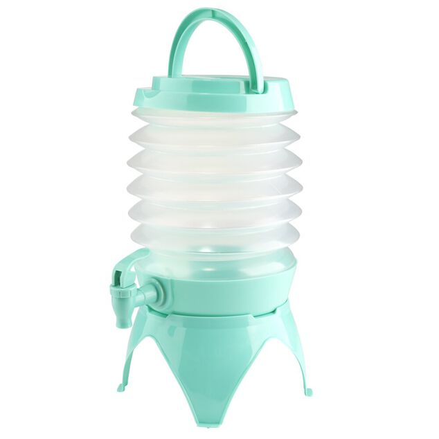 Jerrican pliable 3,3L avec robinet plastique transparent et bleu &Oslash;17xH21cm