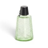 Torche de table pour huile citronnelle m&eacute;tal et verre vert &Oslash;9xH16,5cm