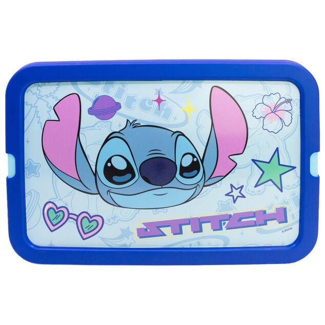 Box de rangement Disney Stitch et Angel 23L plastique bleu 40x30xH27,5cm