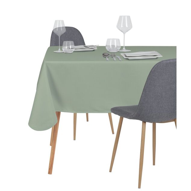 Nappe rectangulaire en tissu vert uni 132x240cm