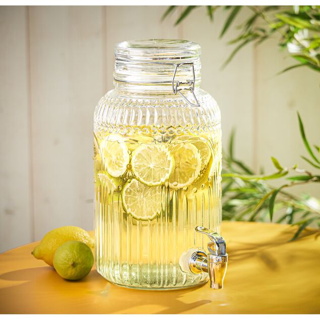 Distributeur boisson 4L en verre &Oslash;16xH29,5cm