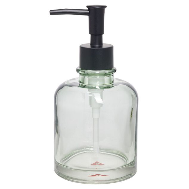 Distributeur de savon en verre transparent vert &Oslash;8xH17cm