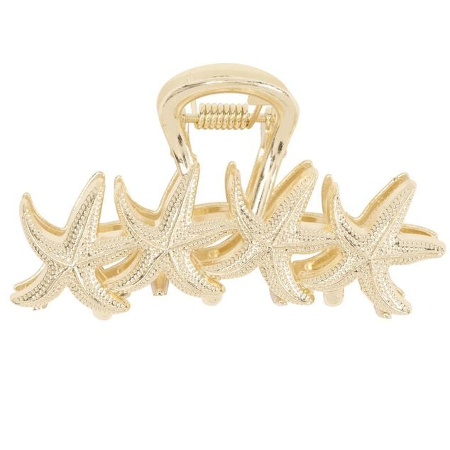 Pince cheveux &eacute;toile de mer dor&eacute; L12cm