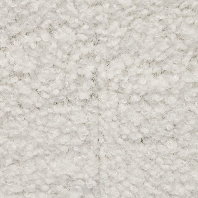 Banc coffre Clara d&eacute;cor laine boucl&eacute;e Blanc  - L77xP38xH38 cm