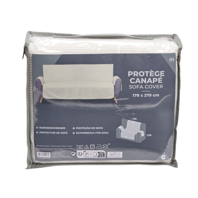Prot&egrave;ge canap&eacute; c&ocirc;tel&eacute; L279xH179cm - 2 mod&egrave;les gris ou blanc