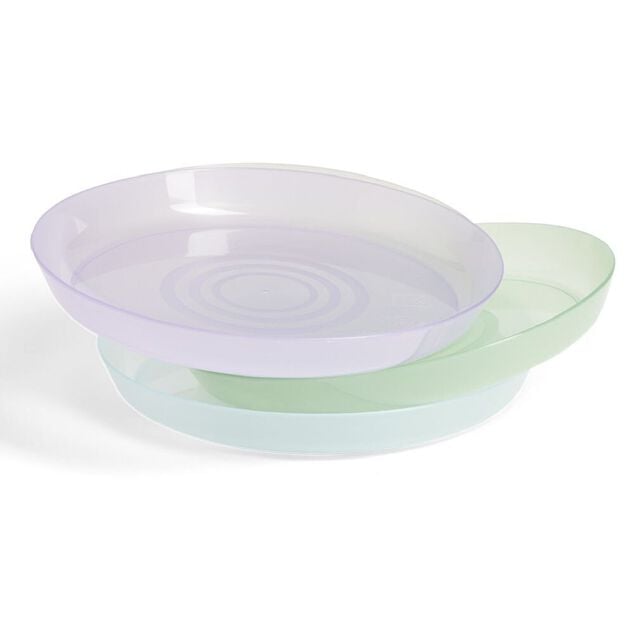 Lot de 4 assiettes enfant plastique color&eacute; &Oslash;18,5cm