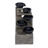 Fontaine de jardin lumineuse cascade 5 niveaux H39cm