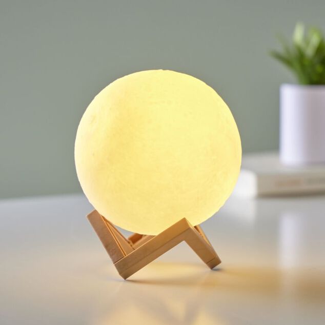 Lampe lune veilleuse LED &Oslash;12xH18cm