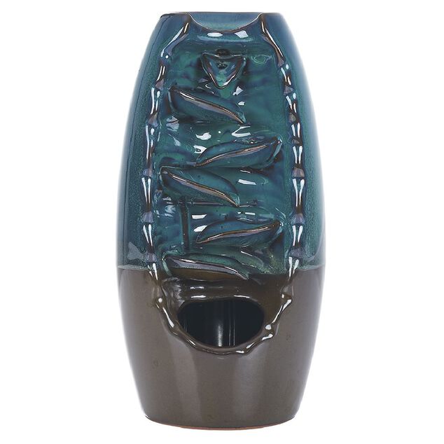 Fontaine &agrave; encens gr&egrave;s bleu &Oslash;10xH20cm