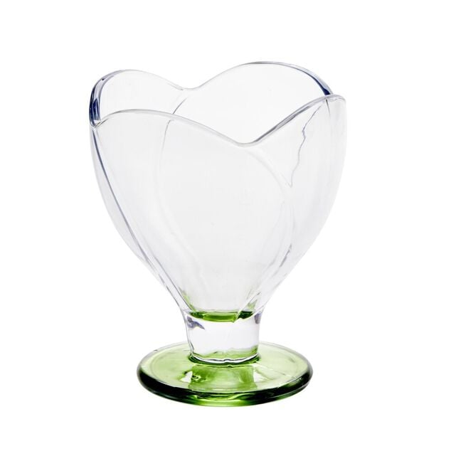 Coupe &agrave; glace 26cl forme tulipe verre transparent et socle color&eacute; (3 mod&egrave;les)