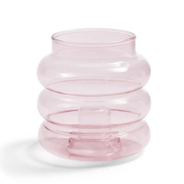 Bougeoir anneau rose clair &Oslash;9xH8,5cm