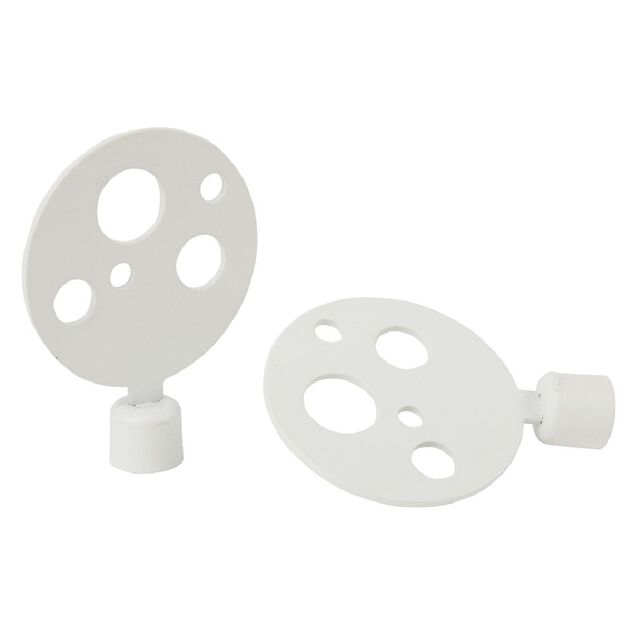 Embout tringle &agrave; rideau &Oslash;16 mm m&eacute;tal forme ronde blanc mat x2