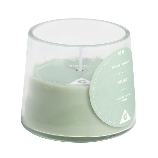 Bougie dans verre senteur musc Ø9xH7.5cm