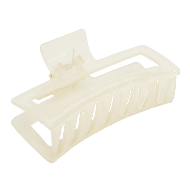 Pince à cheveux plastique coloré transparent 12x5,5xH4,5cm (3 modèles)