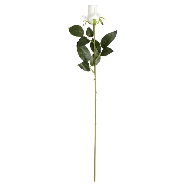 Fleur artificielle rose bouton blanc H63cm