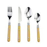 M&eacute;nag&egrave;re 16 pi&egrave;ces inox manche plastique jaune dor&eacute;