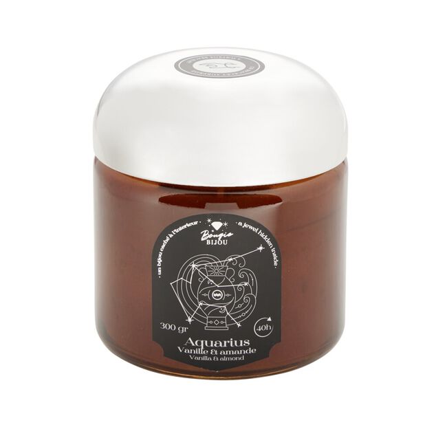 Bougie bijoux bracelet astrologie argent&eacute; verre parfum&eacute;e &Oslash;8xH10,5cm (12 mod&egrave;les)