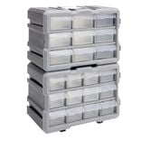 Rangement bricolage modulable plastique gris 9 casiers 28x17xH16cm