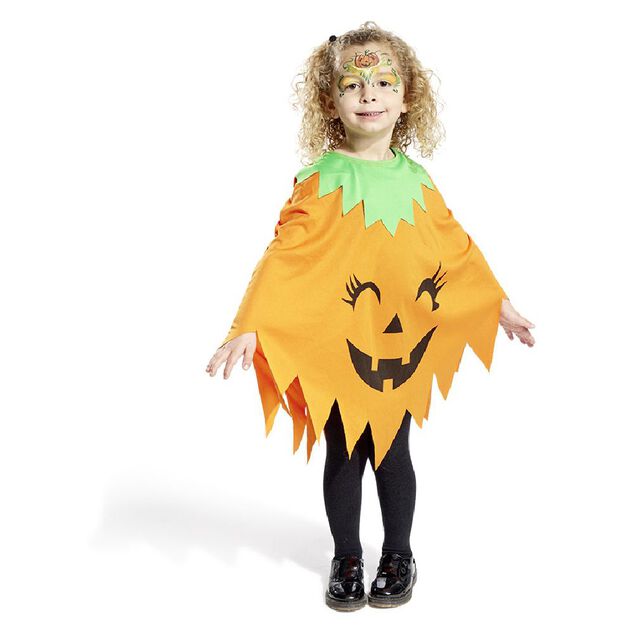 D&eacute;guisement enfant Halloween citrouille poncho orange - Taille unique