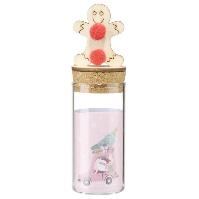 Bouteille &agrave; souhait d&eacute;cor de No&euml;l 10x3,5cm rouge (4 mod&egrave;les)