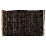 Tapis rectangulaire jute noir beige 60x90 cm
