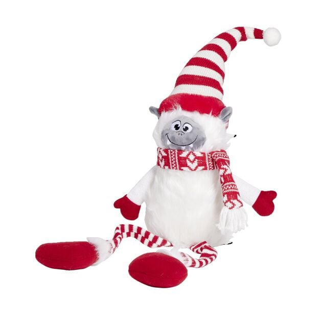 Personnage &agrave; poser y&eacute;ti jambes pendantes H59cm - 2 mod&egrave;les