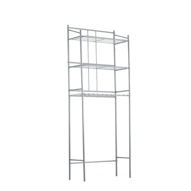 &Eacute;tag&egrave;re WC 3 niveaux acier gris 59,5x26,5xH170cm