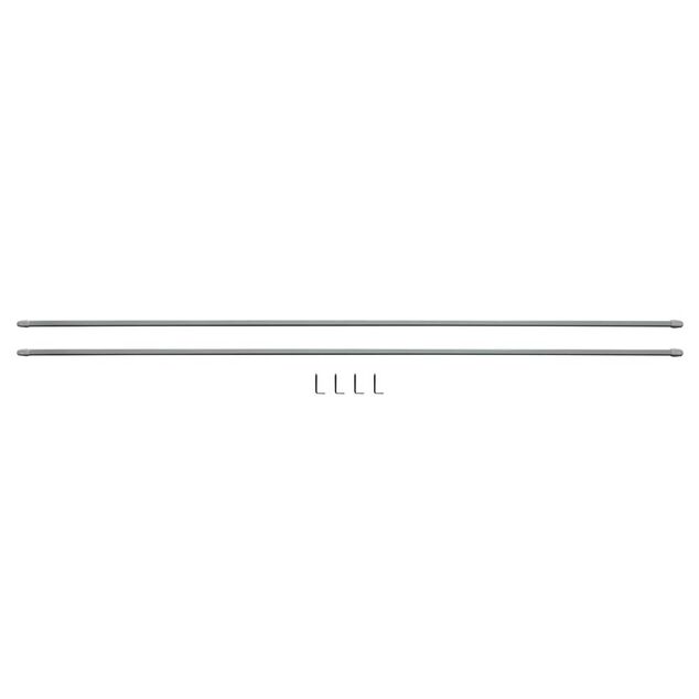 Tringle de vitrage Extensible 100-160 cm m&eacute;tal blanc x2