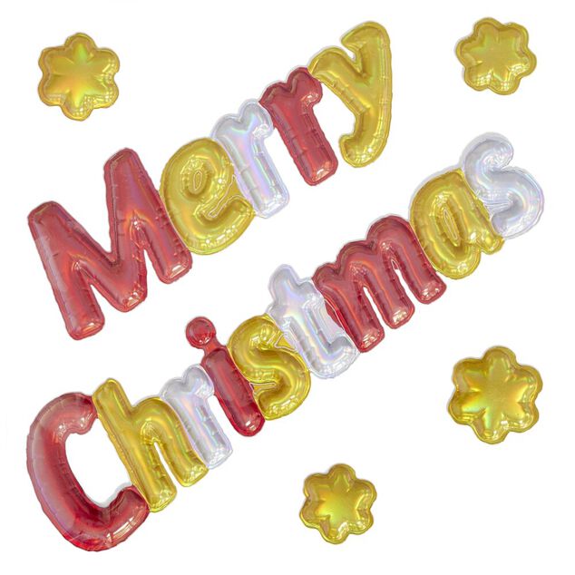 Sticker 3D fen&ecirc;tre et mur Merry Christmas