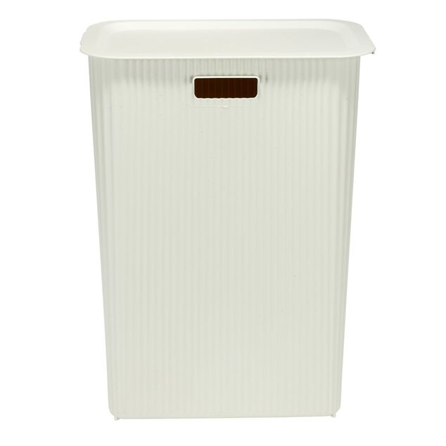 Pani&egrave;re &agrave; linge 40L avec couvercle L44X28XH53 cm blanc