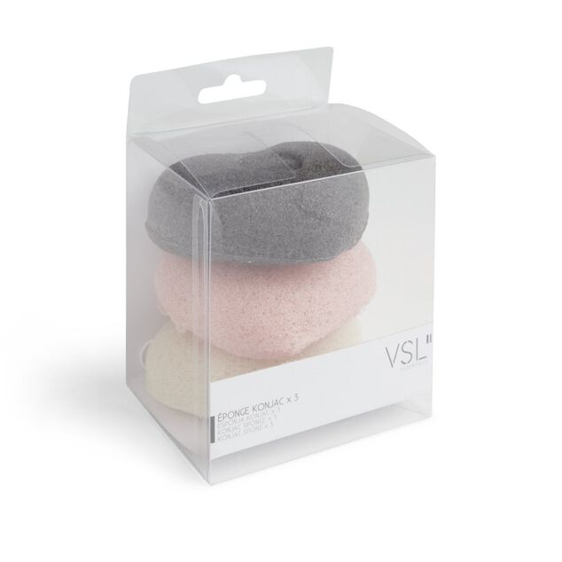 Lot de 3 éponges konjac coeur - 3 modèles