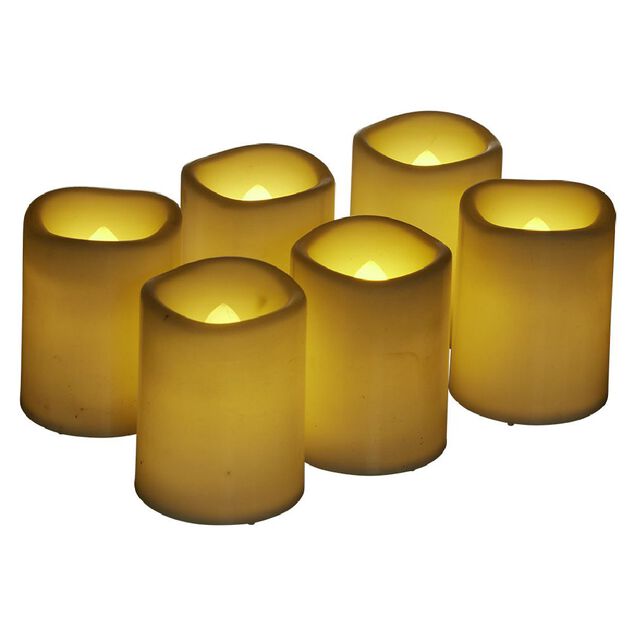 Bougie LED blanche x6 mini pilier &Oslash;4xH5cm