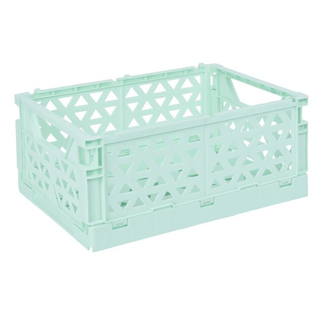 Caisse pliable vert pastel 9,1L- 33x23xH14cm