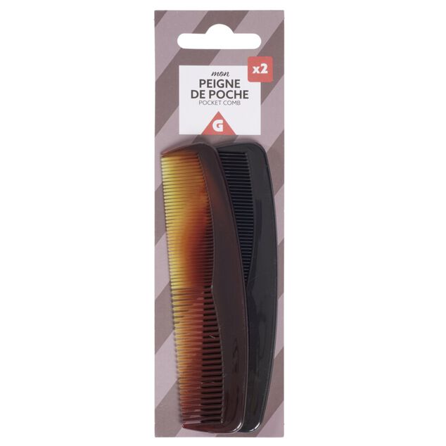 Peigne de poche x2 plastique noir
