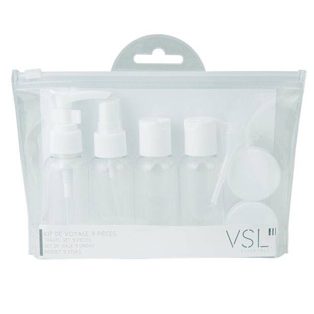 Flacon de voyage kit 9 pi&egrave;ces