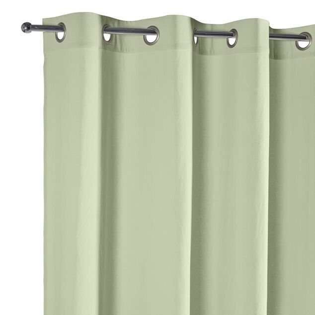 Rideau &agrave; oeillets 140x240cm uni vert c&eacute;ladon